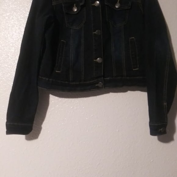 New Look women's size L dark wash jean jacket - Picture 3 of 13